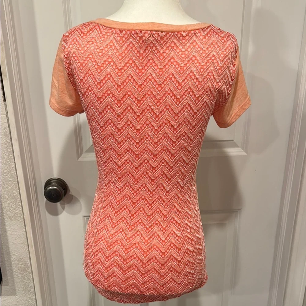 Angels & Diamonds Orange Fitted Graphic Short Sleeve Tee - Picture 2 of 7